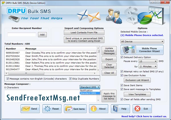 GSM Mobile SMS Messaging screenshot