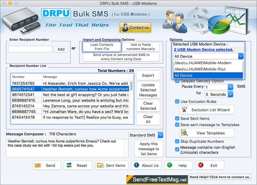 Choose Import and Composing Options